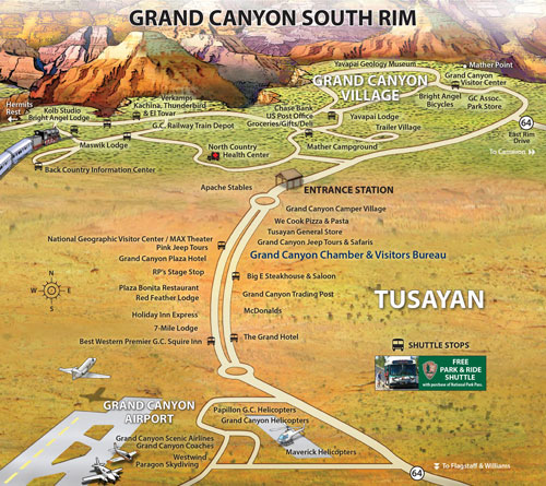 Grand Canyon South Rim Are Maps GrandCanyonSouthRim2016MapforWebsite