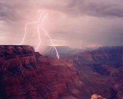 lightning in the Grand Canyon